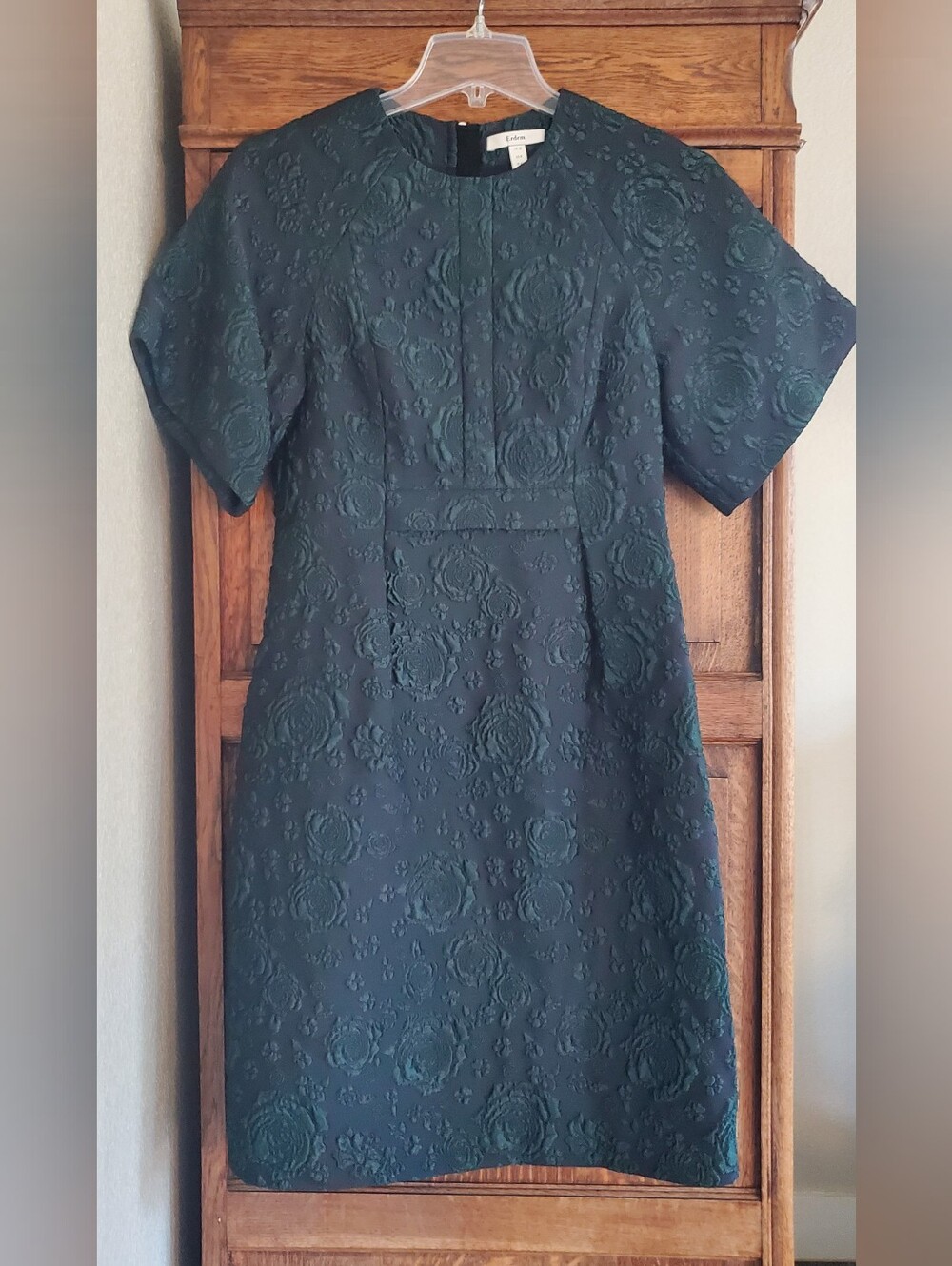 Erdem Cliona Rose Brocade GREEN/NAVY Dress US 6 NWOT